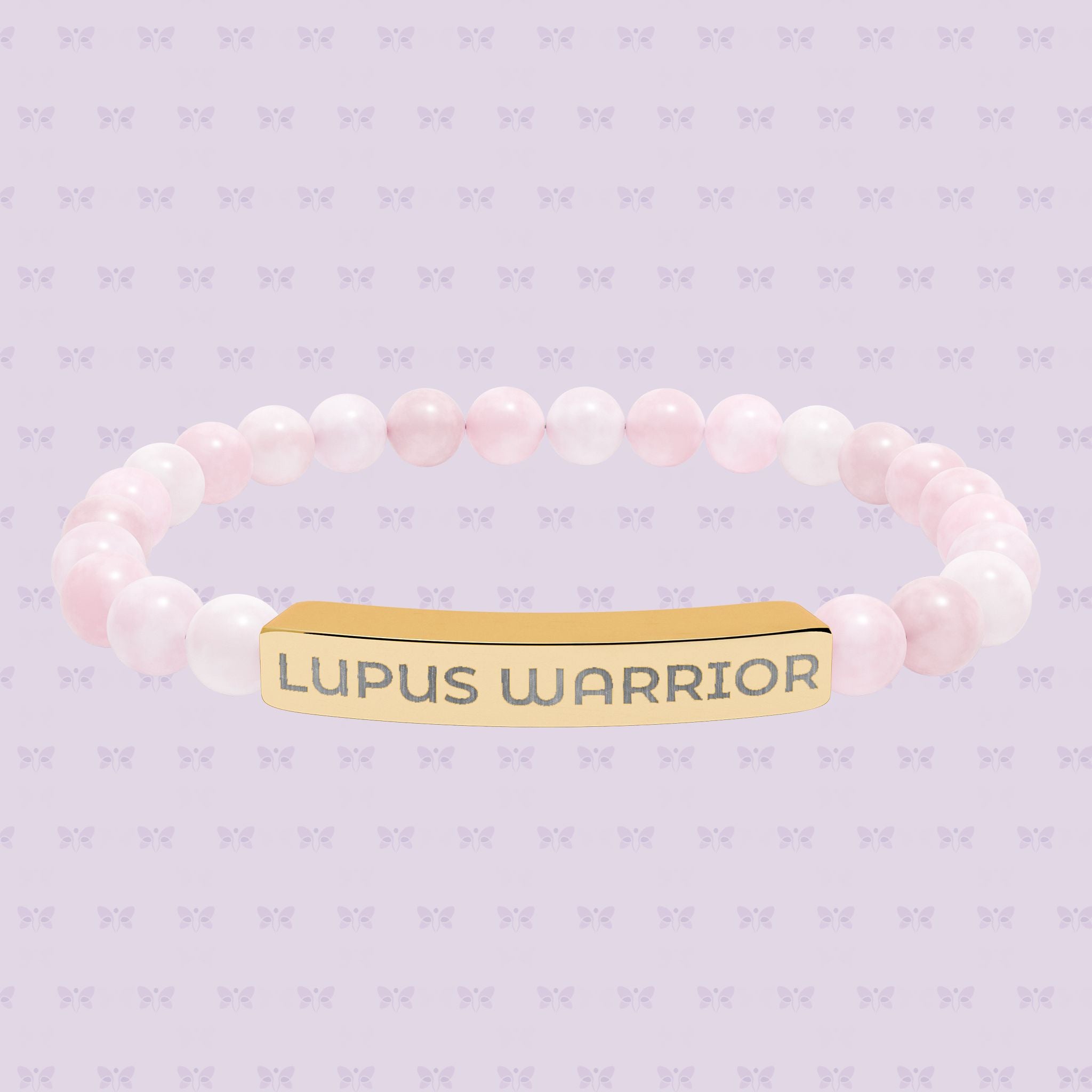 Lupus Warrior Bracelet – Engraved Natural Stone Stretch Bracelet | Autoimmune Awareness Gift | Mother’s Day Gift That Gives Back