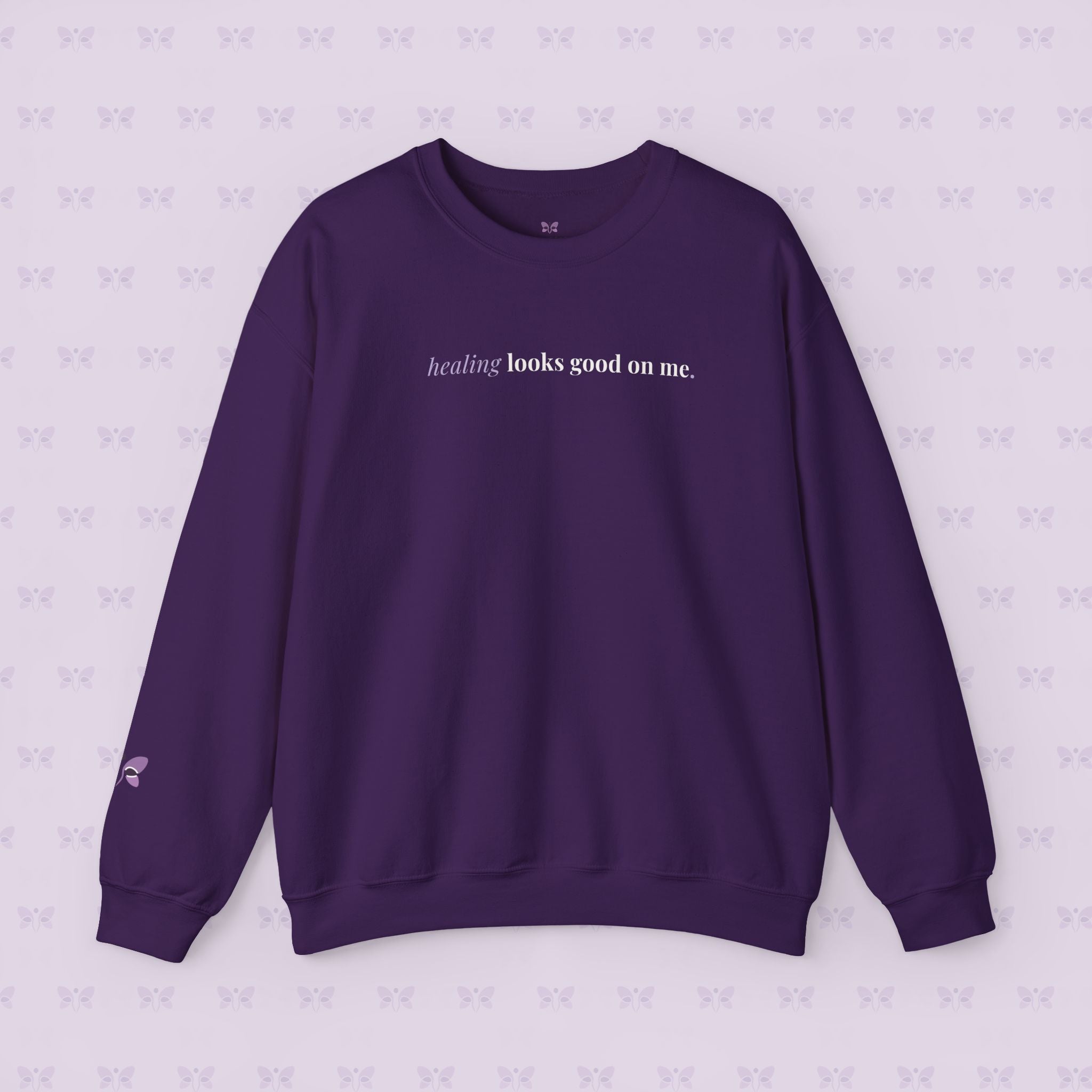 Healing Looks Good On Me – Cozy Affirmation Crewneck