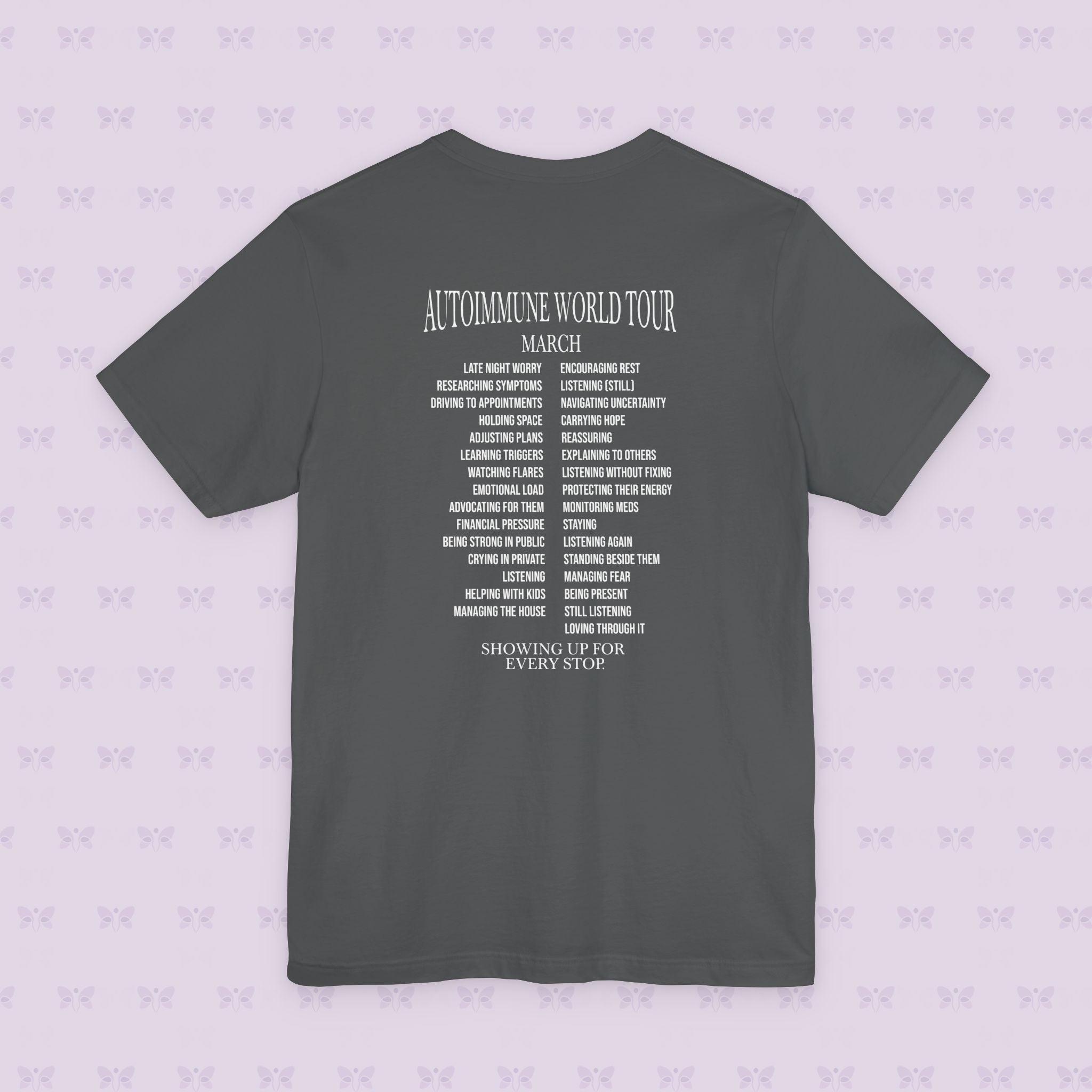 Autoimmune World Tour 2026 Support Crew T-Shirt | Caregiver & Chronic Illness Support Tee | Unisex Awareness Shirt