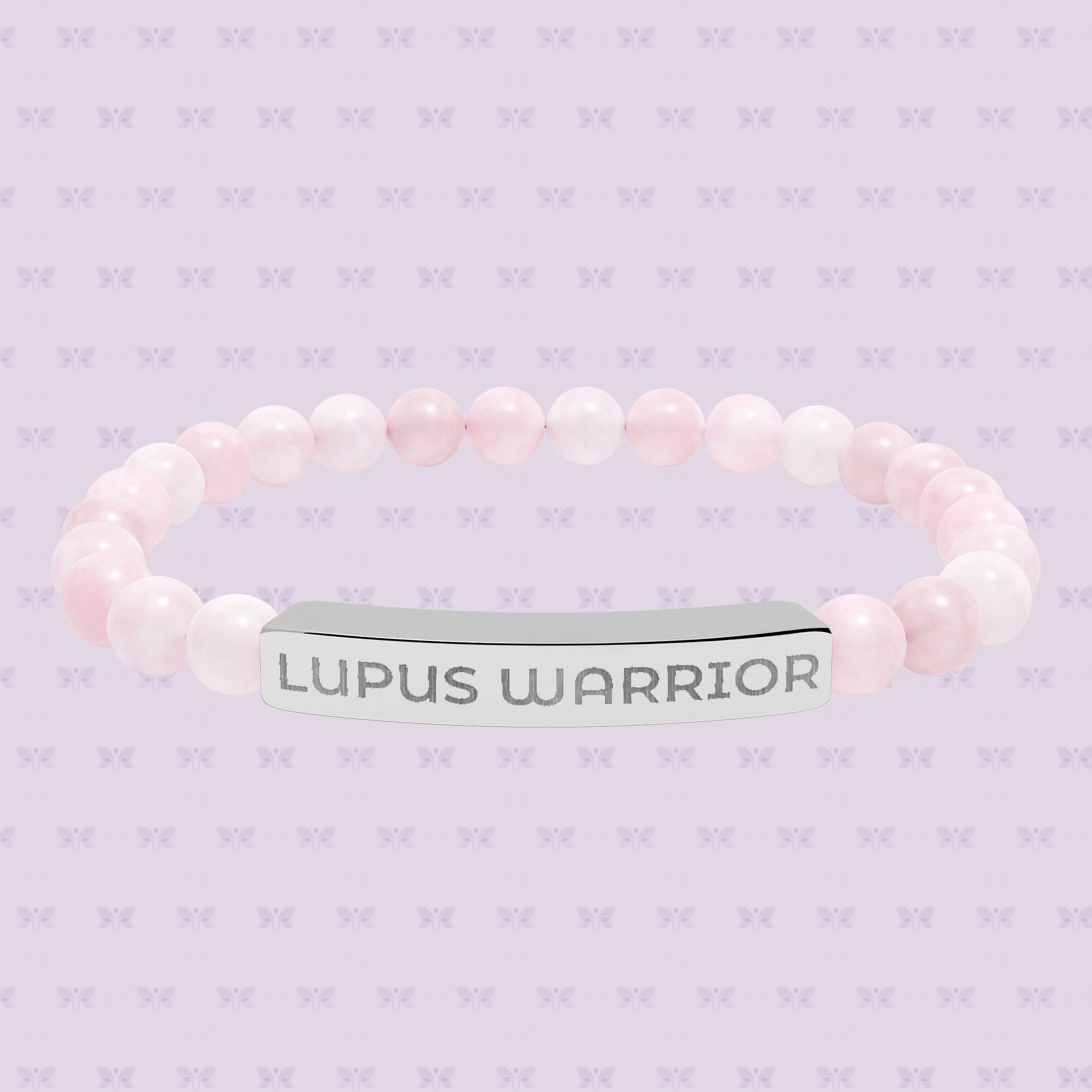 Lupus Warrior Bracelet – Engraved Natural Stone Stretch Bracelet | Autoimmune Awareness Gift | Mother’s Day Gift That Gives Back