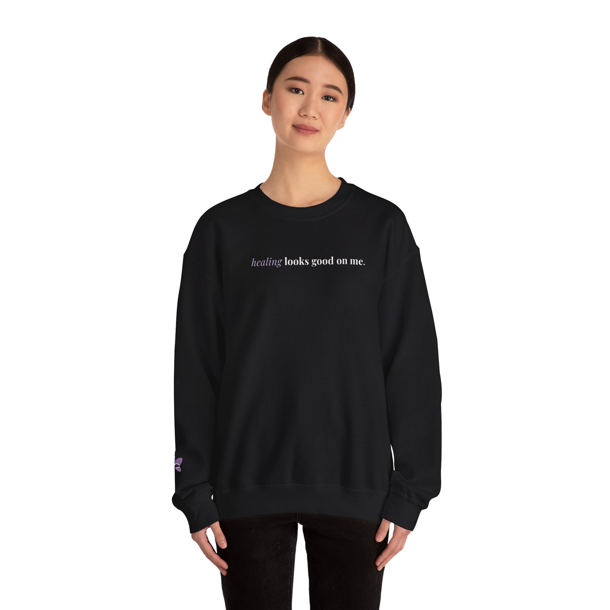 Healing Looks Good On Me – Cozy Affirmation Crewneck