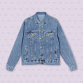 Denim Jacket — 'Lupus Don't Stop Nothing But Stress' Back Graphic Casual Jacket